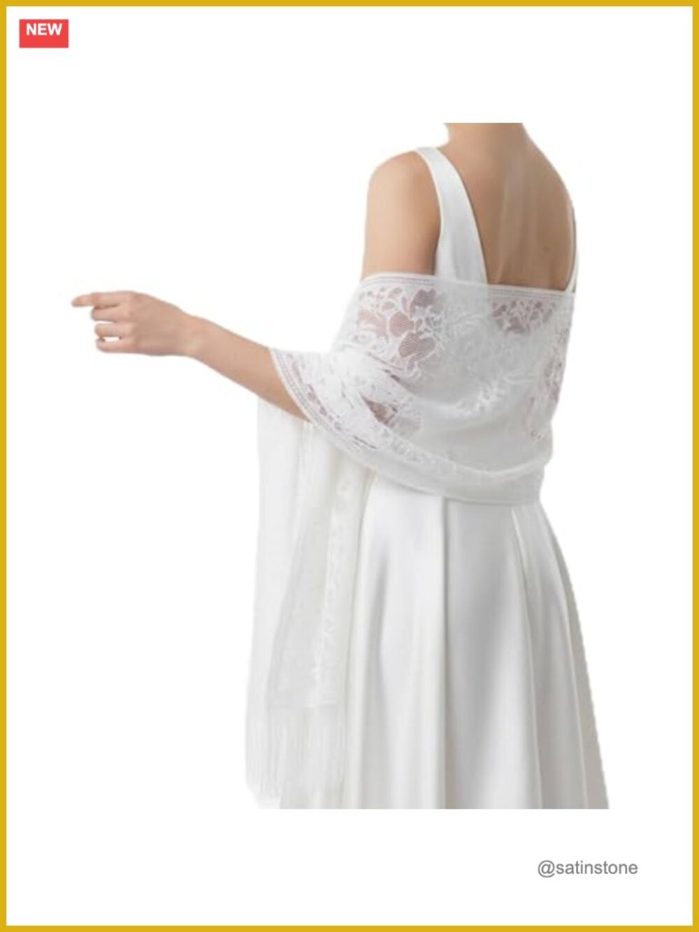 Elegant Lace Shawl Wrap for Women Evening Party Wedding Bridal Scarf Tassels